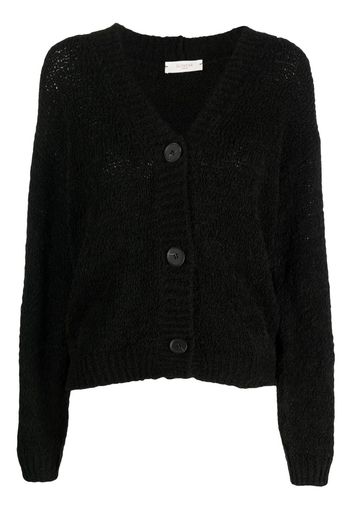 Zanone V-neck flocked-knit cardigan - Nero