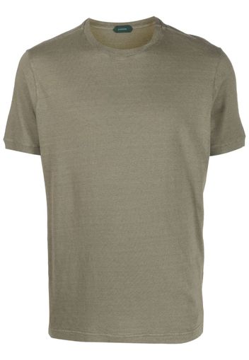 Zanone short-sleeved cotton-lyocell T-shirt - Verde