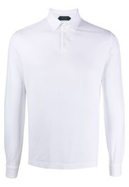 point-collar long sleeved polo shirt