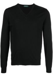 Zanone V-neck knit jumper - Nero