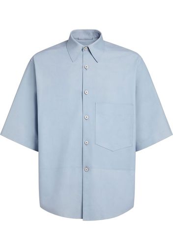 Zegna suede short-sleeve shirt - Blu