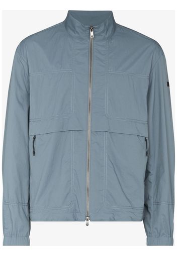 Zegna logo-patch bomber jacket - Blu