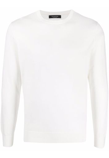 Zegna fine-knit crew-neck jumper - Bianco