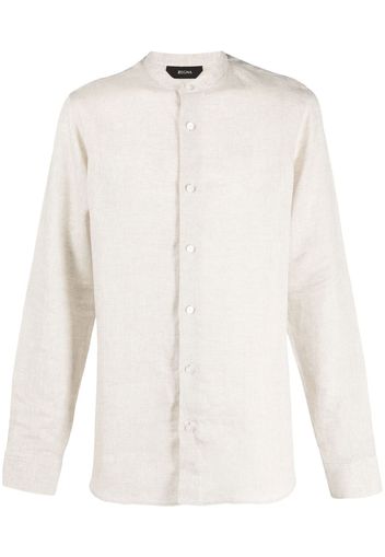 Zegna band-collar linen shirt - Toni neutri