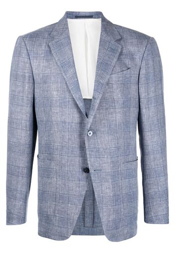 Zegna checked single-breasted blazer - Blu