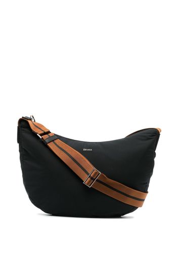 Zegna logo-patch shoulder bag - Nero