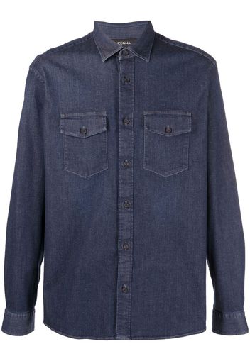 Zegna Camicia denim a maniche lunghe - Blu