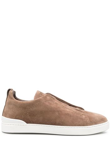 Zegna suede lo-top trainers - Toni neutri