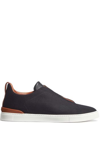 Zegna contrast-trimmed low-top sneakers - Nero