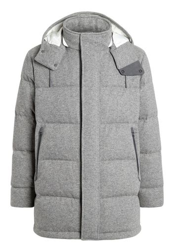 Zegna Cappotto imbottito con chiusura nascosta - Grigio