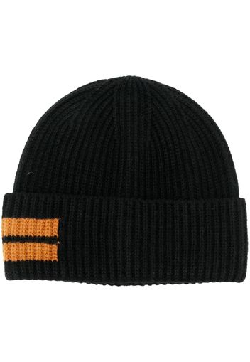 Zegna ribbed-knit striped beanie - Nero