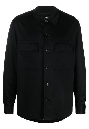 Zegna Oasi spread collar overshirt - Nero