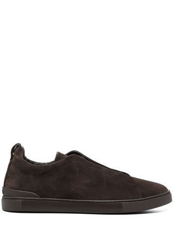 Zegna Slip-on triple stitch sneakers - Marrone