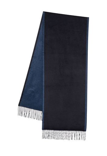 Zegna two-tone fringed silk scarf - Blu