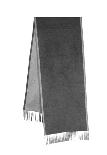 Zegna two-tone fringed silk scarf - Grigio