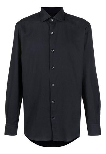 Zegna long-sleeve button-up shirt - Blu