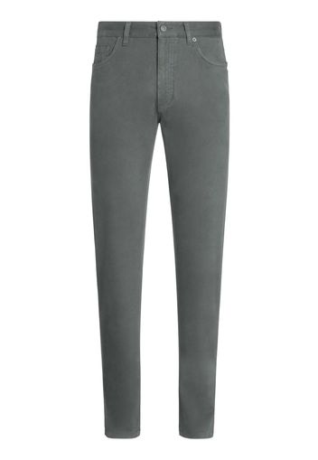 Zegna garment-dyed tapered jeans - Grigio