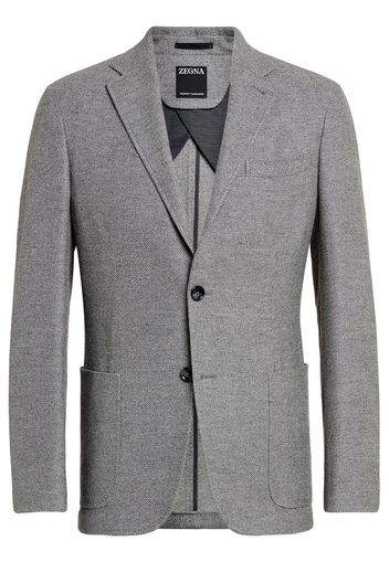 Zegna single-breasted wool-blend blazer - Grigio