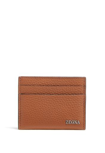 Zegna Vicuna deerskin card case - Marrone