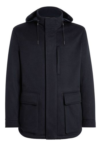 Zegna Oasi hooded cashmere coat - Blu