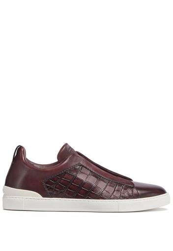 Zegna Triple Stitch™ alligator sneakers - Rosso