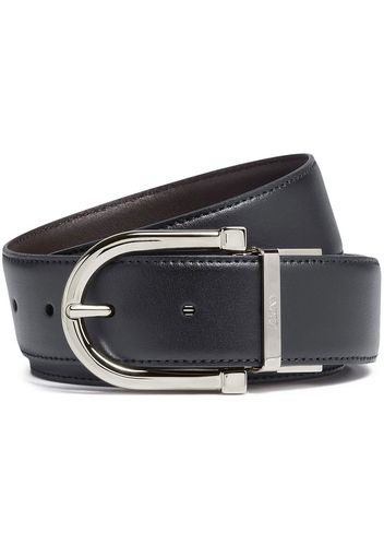 Zegna leather reversible belt - Nero