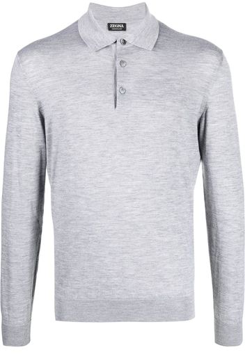 Zegna cashmere-silk polo top - Grigio