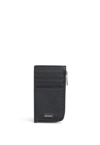 Zegna zip-around deerskin wallet - Nero