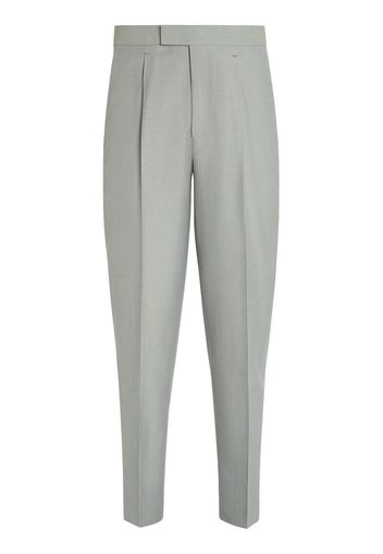 Zegna mulberry silk tapered trousers - Blu