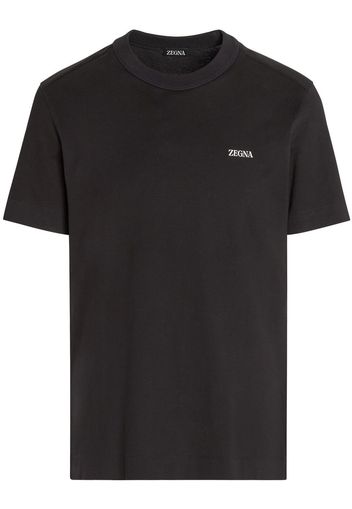 Zegna logo print short-sleeve T-shirt - Nero