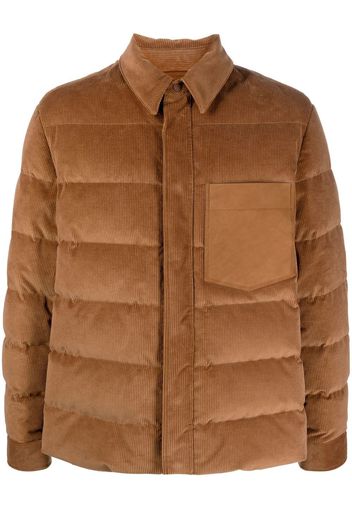 Zegna shirt style puffer jacket - Marrone