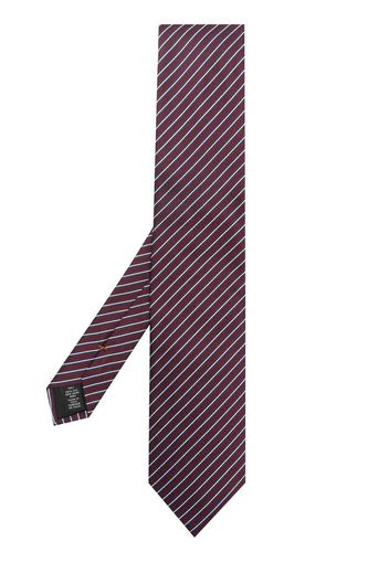 Zegna striped silk tie - Rosso