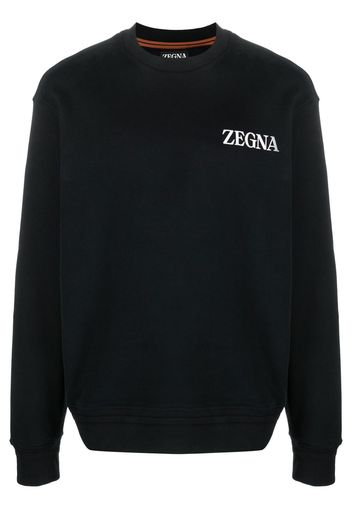 Zegna logo-print cotton sweatshirt - Nero