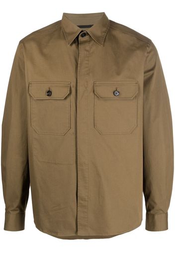 Zegna chest flap-pocket detail shirt - Marrone