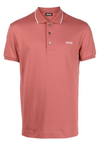 Zegna embroidered-logo polo shirt - Rosso