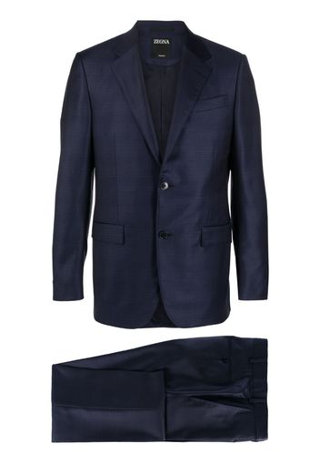 Zegna plaid-pattern single-breasted wool suit - Blu