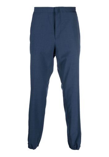 Zegna elasticated-waistband wool trousers - Blu