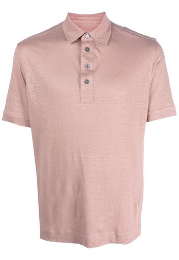 Zegna short-sleeve linen polo shirt - Rosa