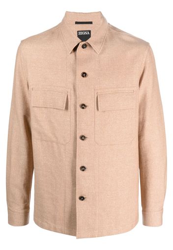 Zegna long-sleeve cashmere jacket - Marrone