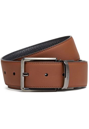 Zegna Foliage reversible leather belt - Marrone