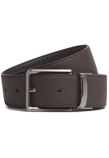 Zegna reversible leather belt - Marrone