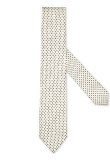 Zegna geometric pattern mulberry silk tie - Toni neutri