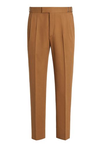 Zegna Foliage cotton-wool blend trousers - Marrone