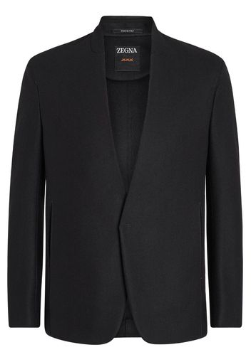 Zegna concealed front-fastening wool-blend blazer - Nero