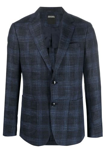 Zegna check single-breasted blazer - Blu