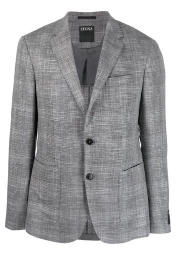 Zegna checked single-breasted blazer - Grigio