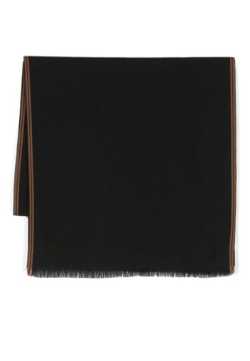 Zegna fringed-edge rectangular scarf - Nero