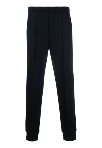 Zegna logo-embossed cotton track trousers - Blu