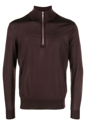 Zegna zip-up wool jumper - Marrone