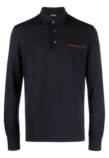 Zegna Polo a maniche lunghe - Blu